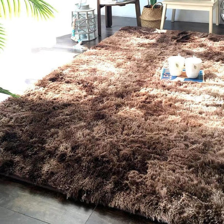 Bubble Kiss Soft Silk Rug - Dark brown / 40X60cm - Level Decor