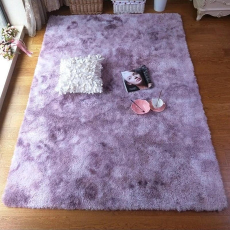 Bubble Kiss Soft Silk Rug - Dark purple / 40X60cm - Level Decor