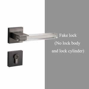 Crystal texture Door Handle - Black with Dummy Lock - Level Decor