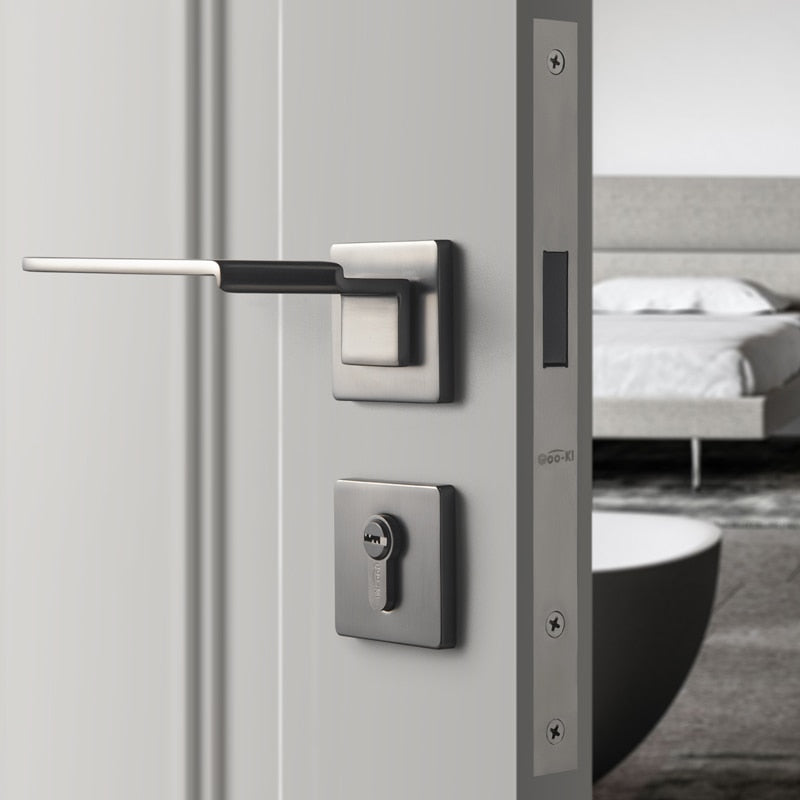 Space Folding Bedroom Door Handle with Lock - Level Decor