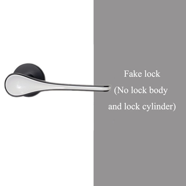 Sleek Two-Tone Door Handle - Black/White with Dummy Lock - Level Decor
