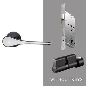 Sleek Two-Tone Door Handle - Black/White with Lock - Level Decor
