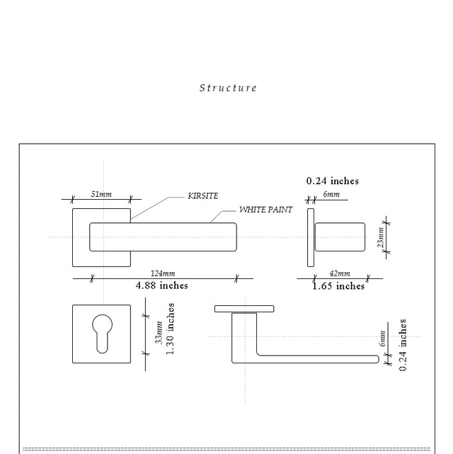 Grey Brushed Wooden Door Handle - Level Decor
