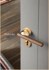 Walnut American Style Door Handle - Level Decor