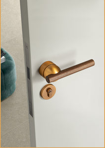 Walnut American Style Door Handle - Level Decor