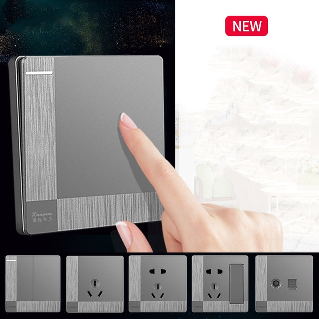 Modern Grey 1-4 Gang Switch - Level Decor