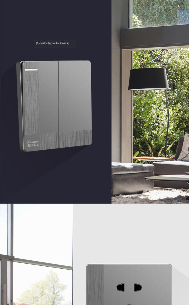 Modern Grey 1-4 Gang Switch - Level Decor