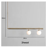 Designer Glass Ball Chandelier - 2 HEAD / golden finish / Warm White - Level Decor