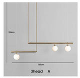 Designer Glass Ball Chandelier - 3 HEAD A / golden finish / Warm White - Level Decor