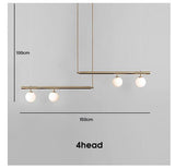 Designer Glass Ball Chandelier - 4 HEAD / golden finish / Warm White - Level Decor