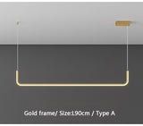 Minimalist Nordic Pendant Light - L90cm / Gold frame / Warm white - Level Decor