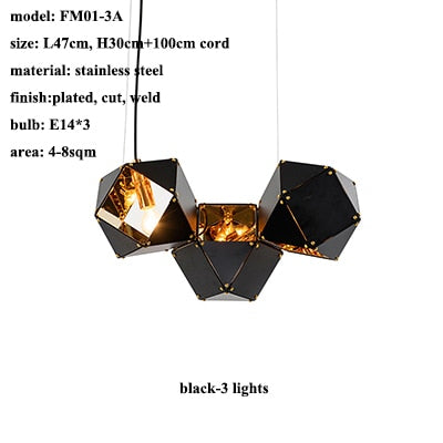 Modern Mystic LED Chandelier - black-3 lights / 3 lights changeable - Level Decor