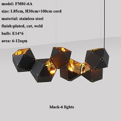 Modern Mystic LED Chandelier - black-6 lights / 3 lights changeable - Level Decor