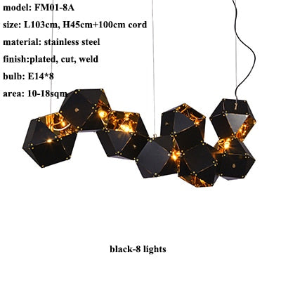 Modern Mystic LED Chandelier - black-8 lights / white light(5500K) - Level Decor