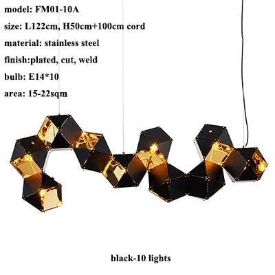Modern Mystic LED Chandelier - black-10 lights / 3 lights changeable - Level Decor