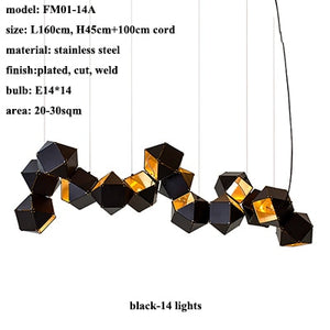 Modern Mystic LED Chandelier - black-14 lights / white light(5500K) - Level Decor